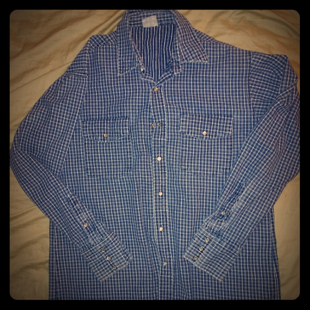 Denim western rockabilly style shirt